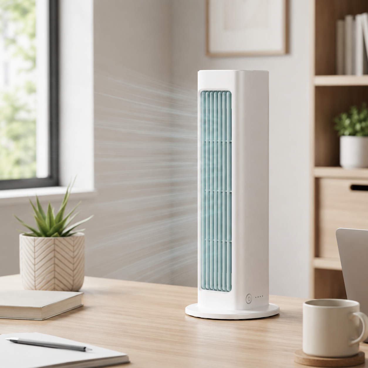 Compact Oscillating Tower Fan – Quiet Portable Cooling Device