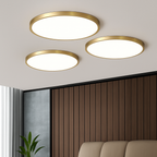 Sleek LED Ceiling Lamp with Warm Copper Finish