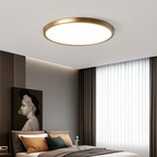 Sleek LED Ceiling Lamp with Warm Copper Finish