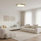 Sleek LED Ceiling Lamp with Warm Copper Finish