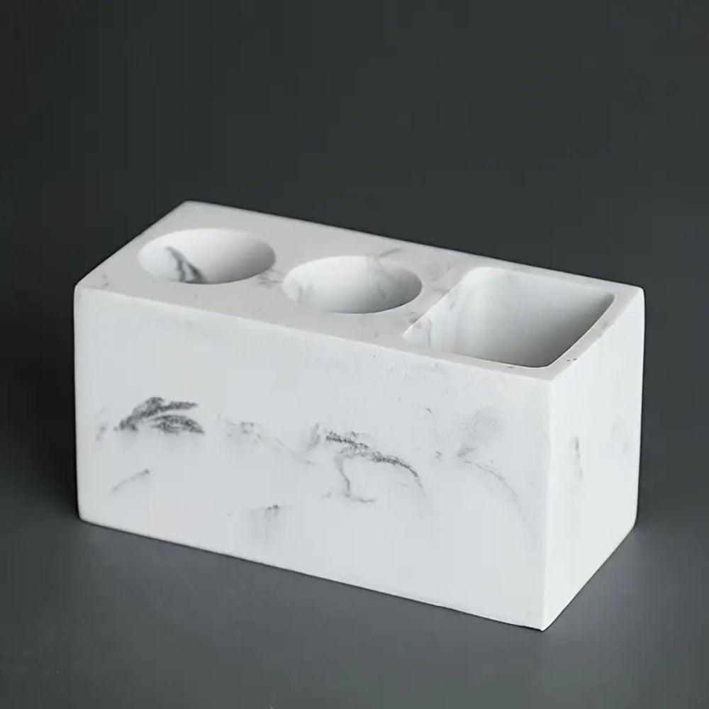 Toothbrush Holder for Bathroom - Contemporary Resin, Sturdy Construction