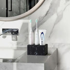 Toothbrush Holder for Bathroom - Contemporary Resin, Sturdy Construction