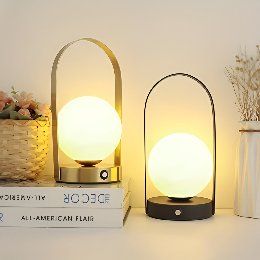 Battery-Powered Touch Control Table Lamp – Chic Cordless Design for Home Use