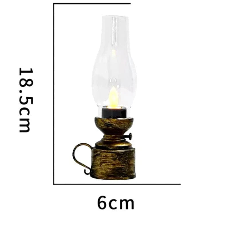 Portable Retro LED Oil Lamp – Warm Lighting for Elegant Home Decor