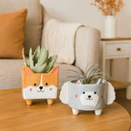 Whimsical Animal-Themed Ceramic Planter for Small Plants