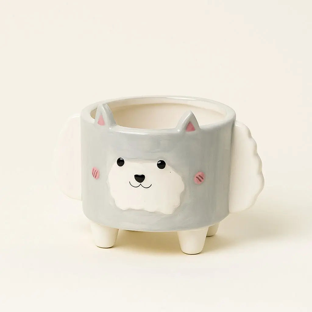 Whimsical Animal-Themed Ceramic Planter for Small Plants
