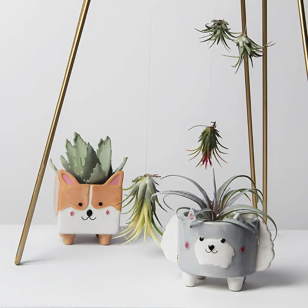 Whimsical Animal-Themed Ceramic Planter for Small Plants
