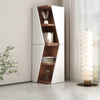 Compact Solid Wood Corner Bookshelf - Minimalist Design for Home Office