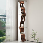 Compact Solid Wood Corner Bookshelf - Minimalist Design for Home Office