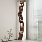 Compact Solid Wood Corner Bookshelf - Minimalist Design for Home Office