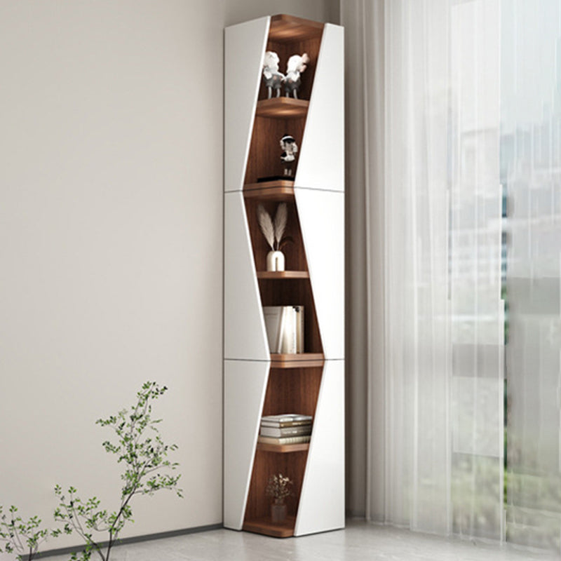 Compact Solid Wood Corner Bookshelf - Minimalist Design for Home Office