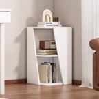 Compact Solid Wood Corner Bookshelf - Minimalist Design for Home Office