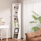 Compact Solid Wood Corner Bookshelf - Minimalist Design for Home Office