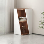 Compact Solid Wood Corner Bookshelf - Minimalist Design for Home Office