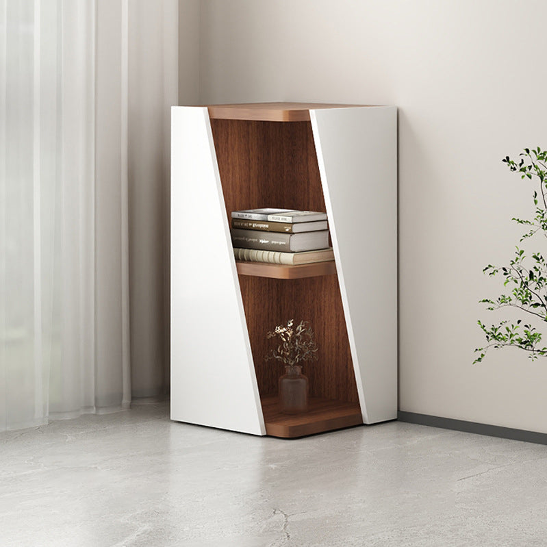 Compact Solid Wood Corner Bookshelf - Minimalist Design for Home Office