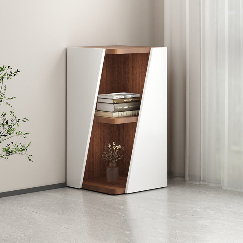 Compact Solid Wood Corner Bookshelf - Minimalist Design for Home Office