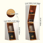 Compact Solid Wood Corner Bookshelf - Minimalist Design for Home Office