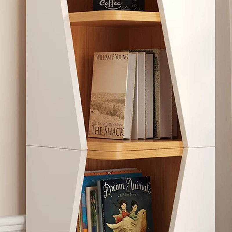 Compact Solid Wood Corner Bookshelf - Minimalist Design for Home Office