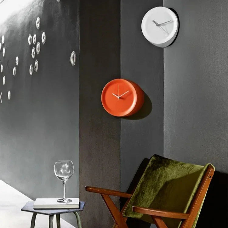 Chic Orange Corner Wall Clock for Modern Homes