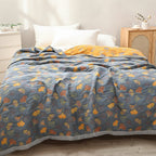 Cozy Decorative Throw Blanket with Elegant Leaf Design - Reversible