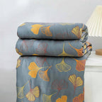 Cozy Decorative Throw Blanket with Elegant Leaf Design - Reversible