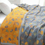Cozy Decorative Throw Blanket with Elegant Leaf Design - Reversible