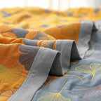 Cozy Decorative Throw Blanket with Elegant Leaf Design - Reversible