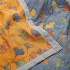 Cozy Decorative Throw Blanket with Elegant Leaf Design - Reversible