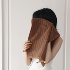 Vintage-Inspired Cotton Bath Towel with Stripes