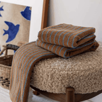 Vintage-Inspired Cotton Bath Towel with Stripes