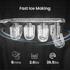 Portable Countertop Ice Maker for Compact Kitchen - Nugget Style