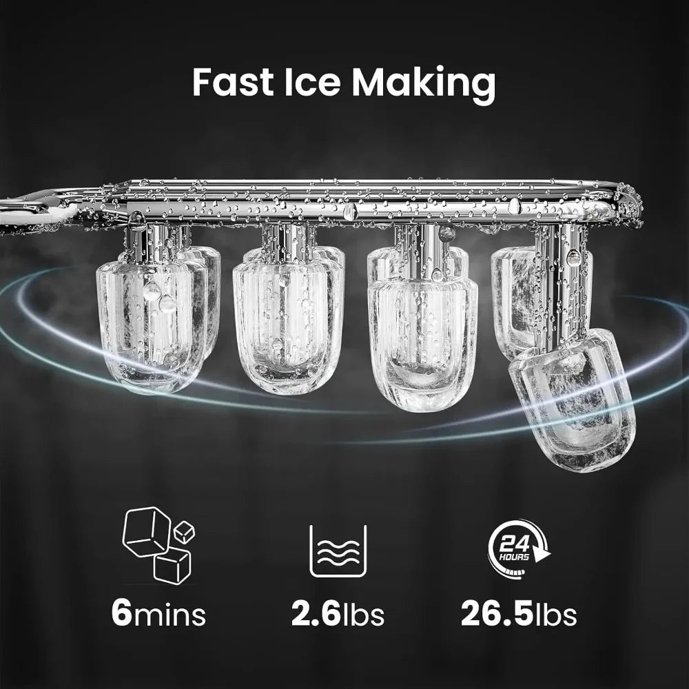 Portable Countertop Ice Maker for Compact Kitchen - Nugget Style
