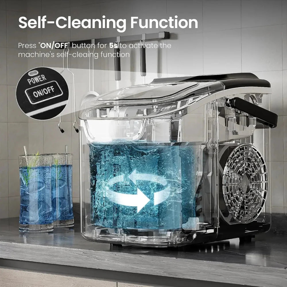 Portable Countertop Ice Maker for Compact Kitchen - Nugget Style