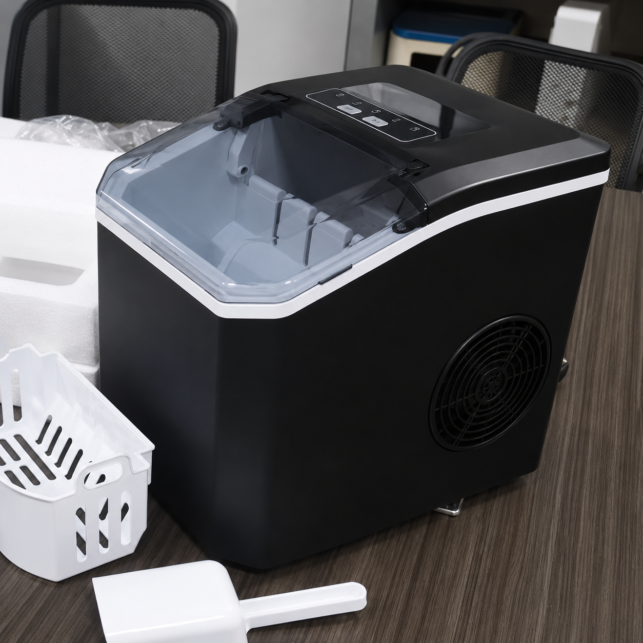 Compact Portable Ice Maker - Bullet Style with Black Exterior