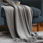Chic Acrylic Fringe Blanket for Cozy Comfort