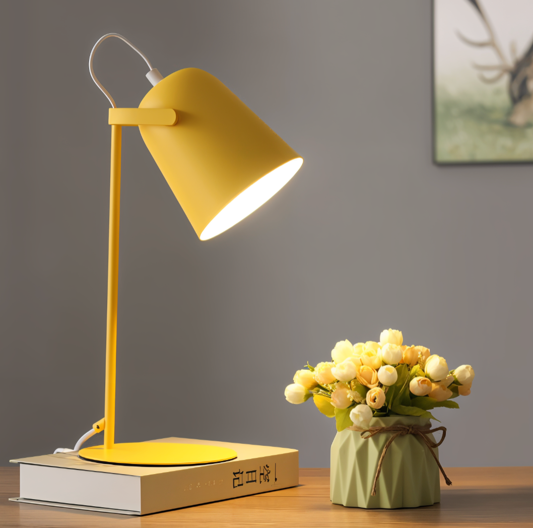 Versatile Iron Reading Lamp with Adjustable Shade
