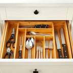 Elegant Bamboo Drawer Organizer for Utensils