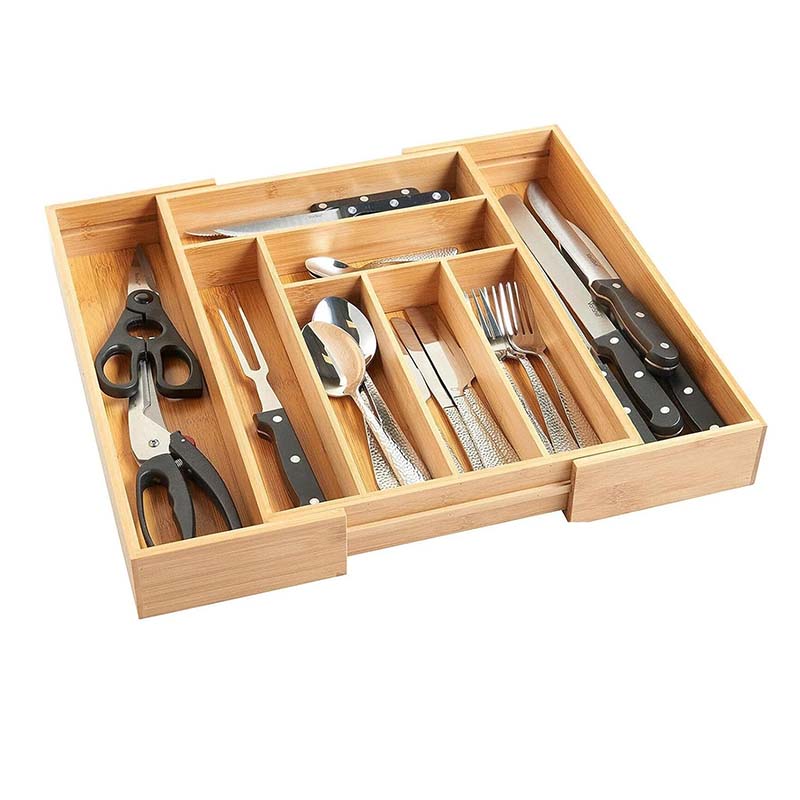 Elegant Bamboo Drawer Organizer for Utensils