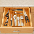 Elegant Bamboo Drawer Organizer for Utensils