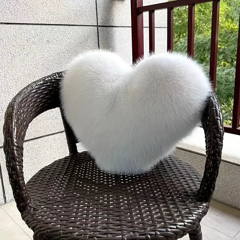 Plush Heart-Shaped Decorative Pillow