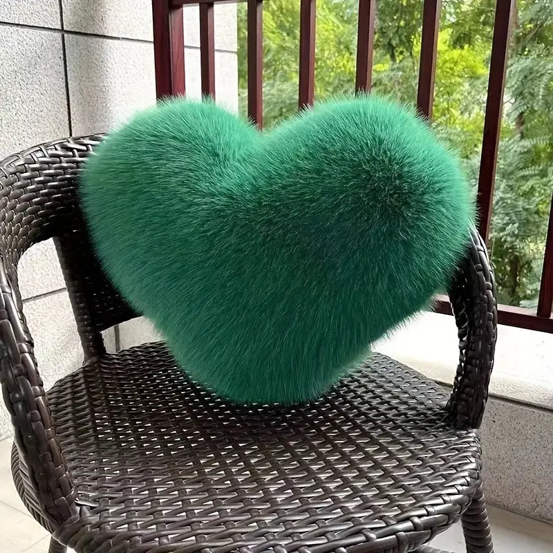 Plush Heart-Shaped Decorative Pillow