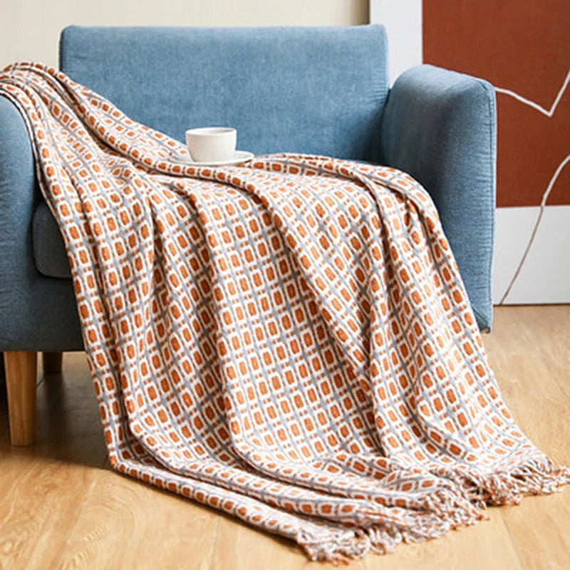 Chic Warmth Knitted Throw Blanket