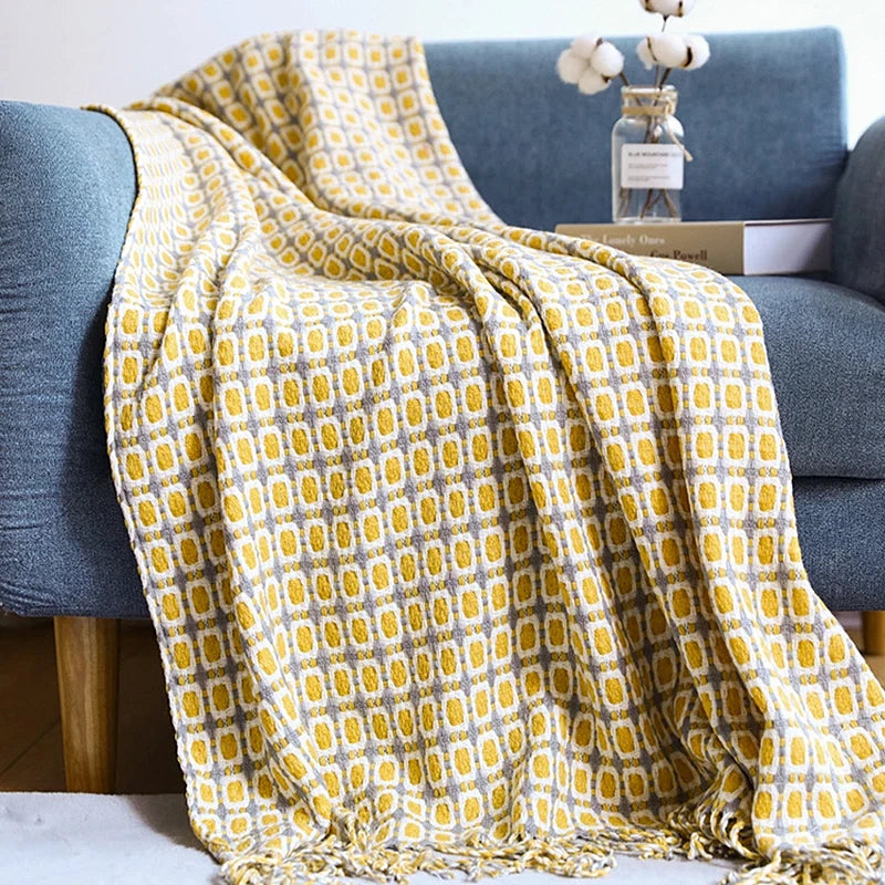 Chic Warmth Knitted Throw Blanket