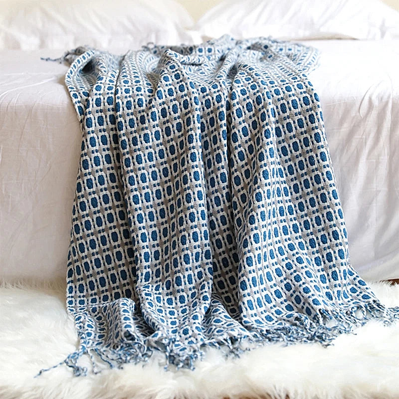 Chic Warmth Knitted Throw Blanket