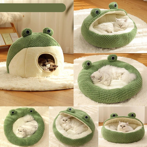 Charming Plush Frog Retreat for Your Pet