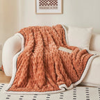 Luxurious Bubble Fleece Throw Blanket