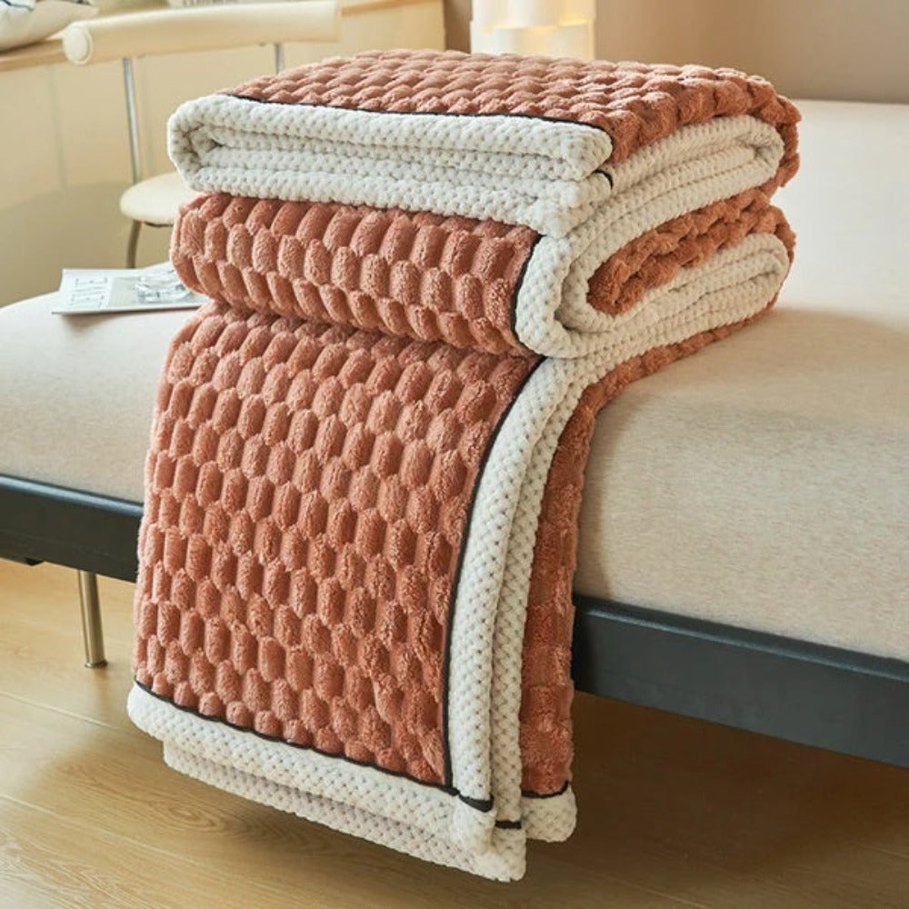 Luxurious Bubble Fleece Throw Blanket