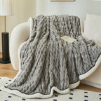 Luxurious Bubble Fleece Throw Blanket