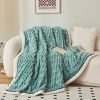 Luxurious Bubble Fleece Throw Blanket
