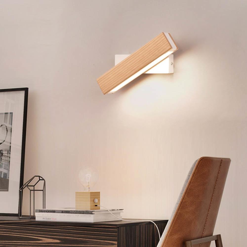 Elegant Adjustable Wooden Wall Light Fixture